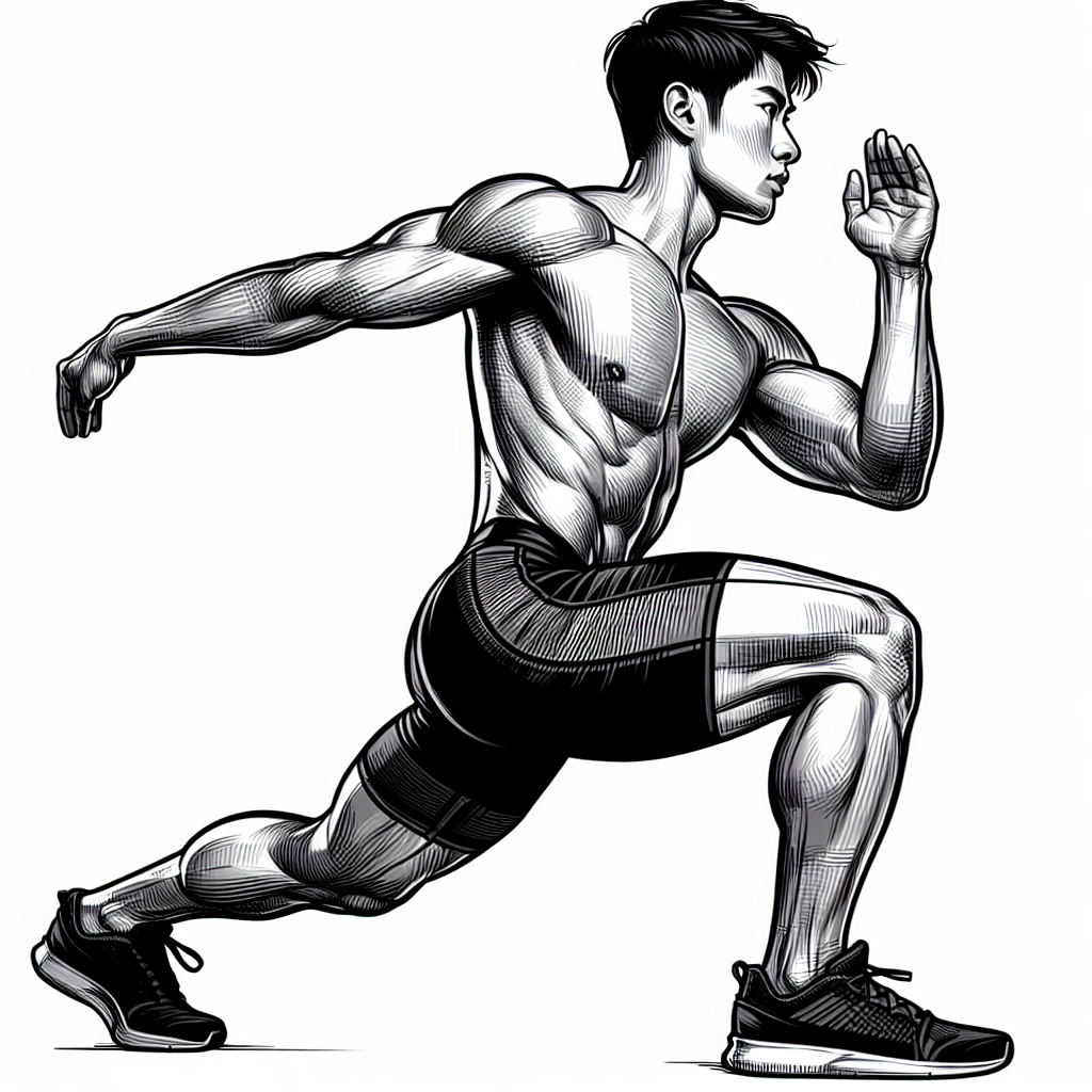 反向箭步蹲动作示范